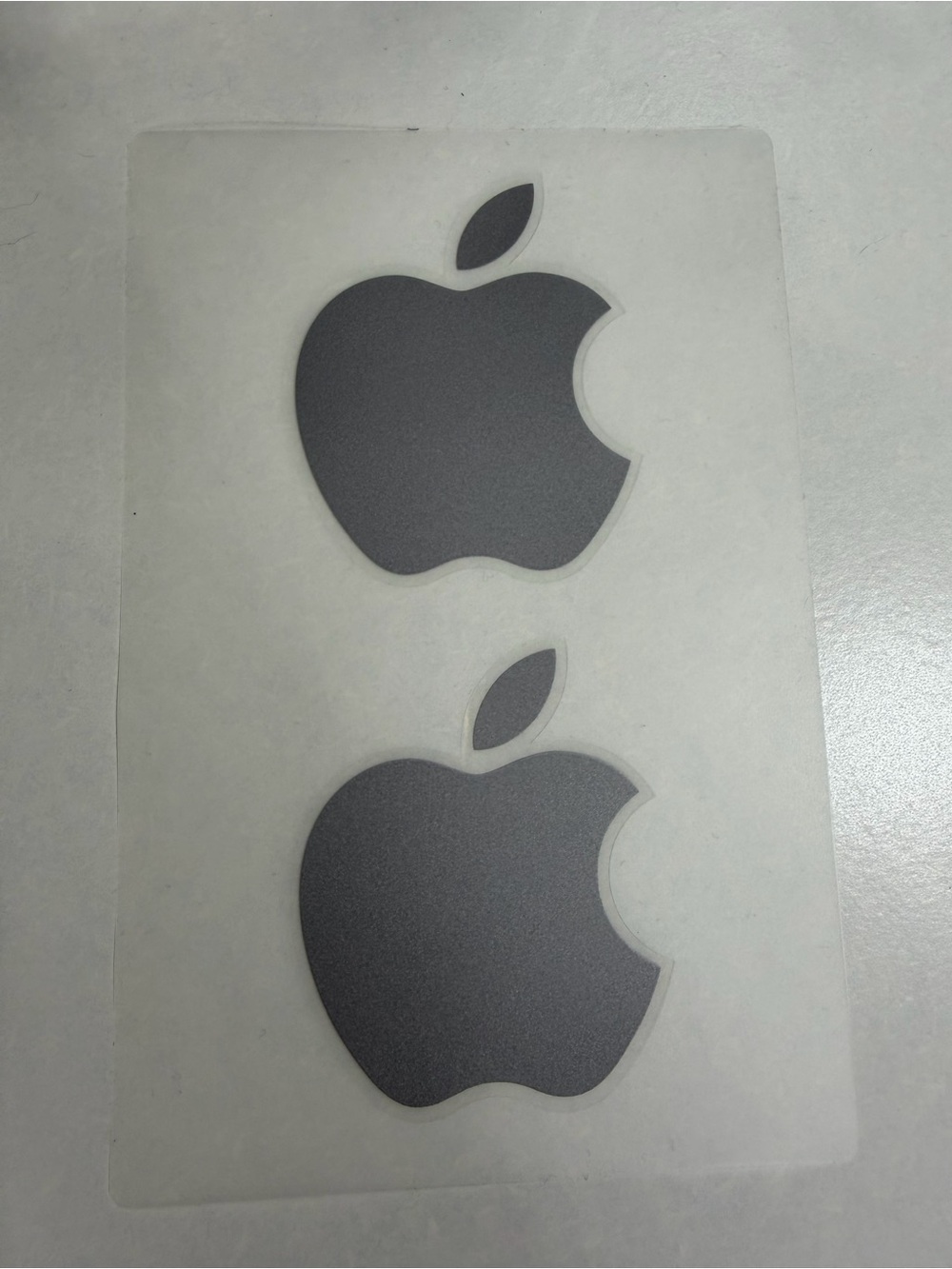 Apple Matte Dark Gray Logo Sticker Pair • MacBook Pro guide before using